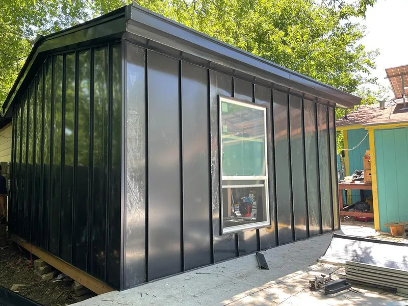 Black standing seam metal wall panels for Metal Roof Installation in Beach Park