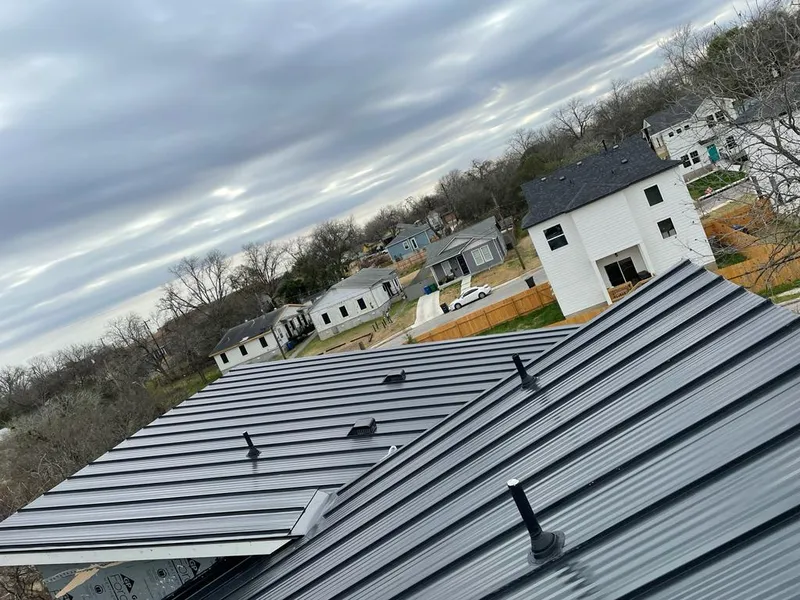 Standing seam metal roof panels with vents for Skylight Repair in Beach Park
